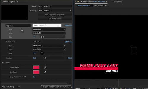 Lesson 23: Creating After Effects Templates & MOGRTS