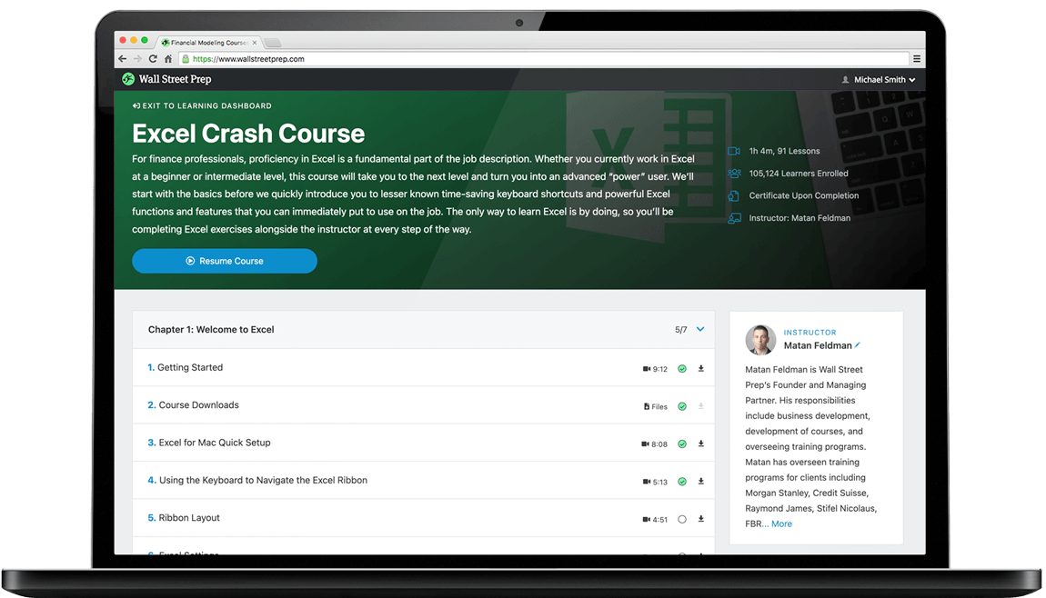 Wall Street Prep - Excel Crash Course 2022