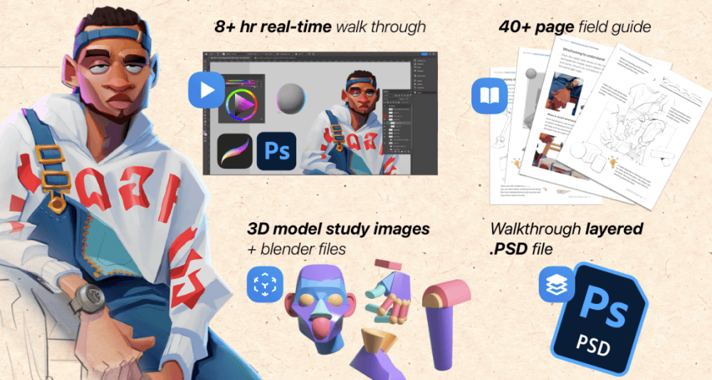 Ben Eblen - Illustrating a Stylized Character – 7 hour real-time walk through
